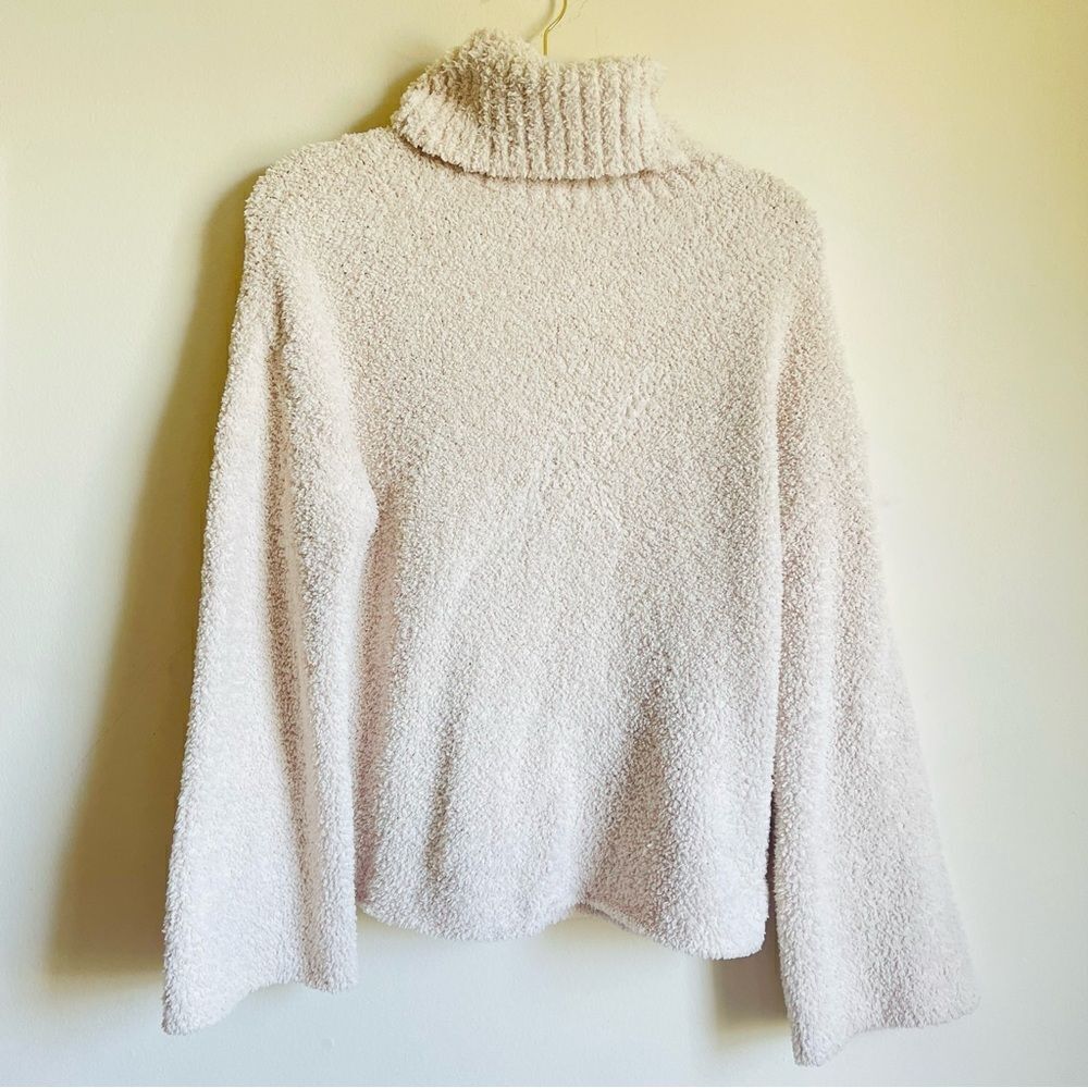 LUCA + GRAE Beige Sherpa Wide Sleeve Turtleneck Sweater M/L